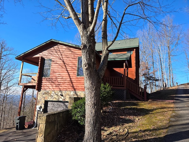 view of home's exterior featuring a garage