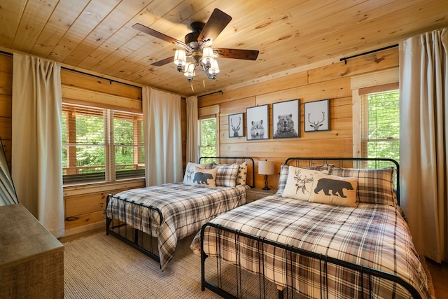 953 Lemmon Ln, Ellijay, GA 30540 - bedroom with multiple windows, wooden walls, and wooden ceiling