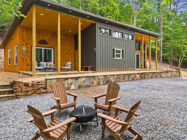 370 Fugue Dr, Ellijay, GA 30540 - view of patio with a fire pit