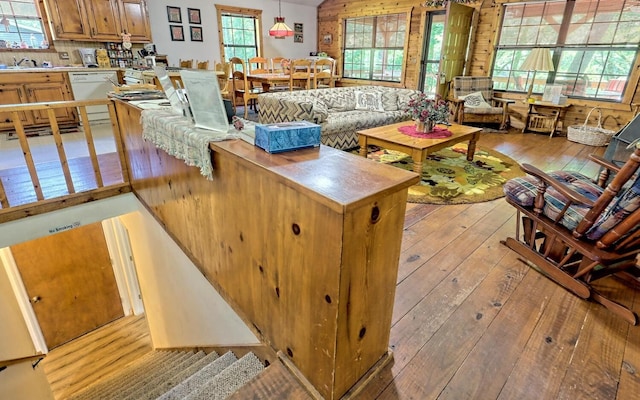 living room featuring light hardwood / wood-style flooring