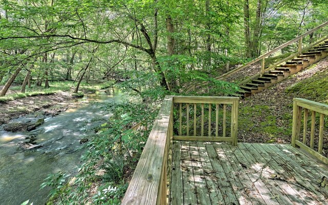 deck with a water view