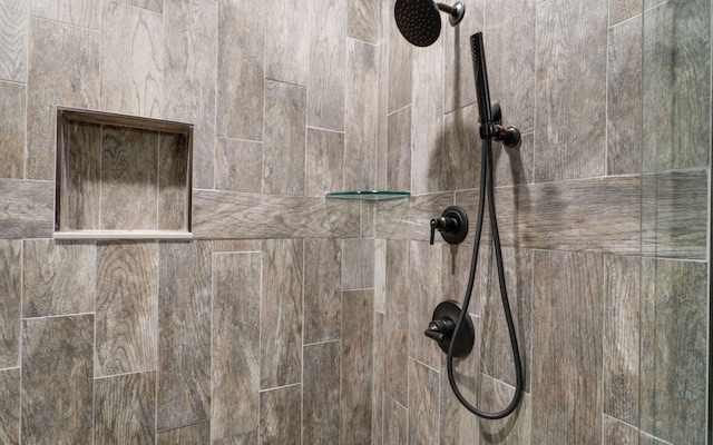 interior details with tiled shower