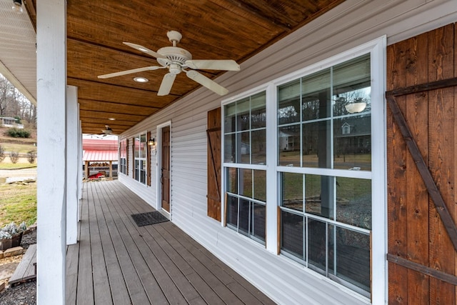 deck featuring a porch