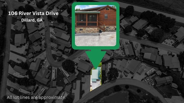 106 River Vista Dr, Dillard, GA 30537 - map / location with property parcel outlined
