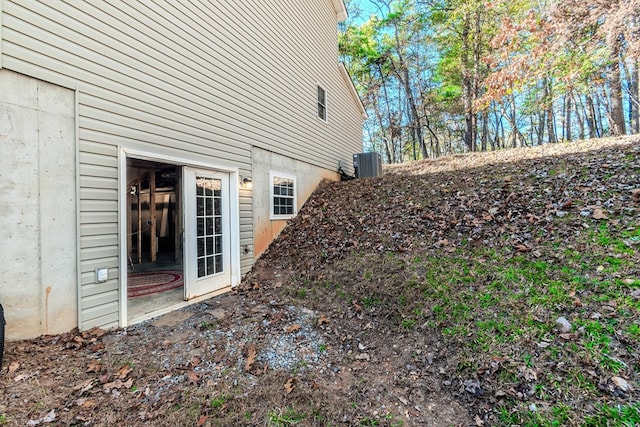 view of side of property featuring cooling unit