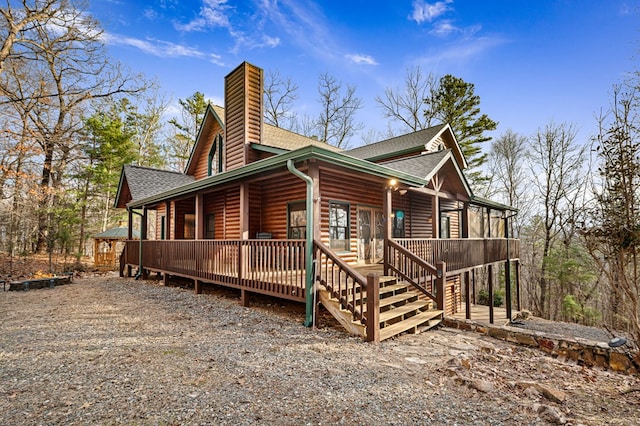 exterior space with a wooden deck