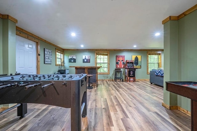 104 E Buck Run, Dahlonega, GA 30533 - recreation room featuring wood finished floors and recessed lighting