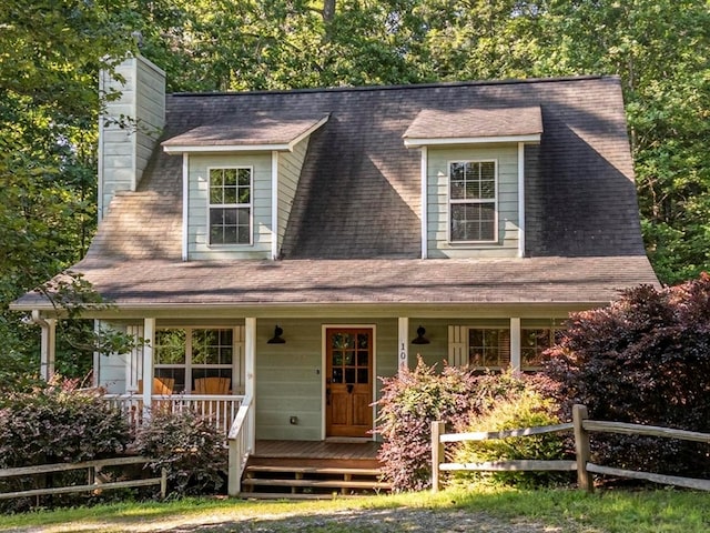 104 E Buck Run, Dahlonega, GA 30533 - view of front facade with covered porch and a chimney
