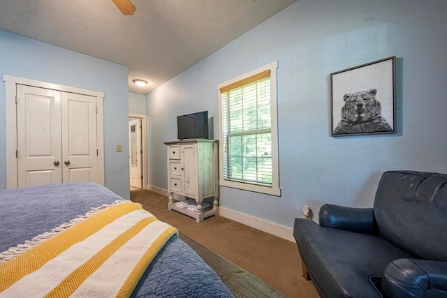 104 E Buck Run, Dahlonega, GA 30533 - carpeted bedroom featuring baseboards and a ceiling fan