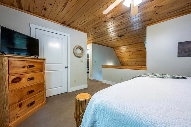 104 E Buck Run, Dahlonega, GA 30533 - carpeted bedroom featuring wooden ceiling and a ceiling fan