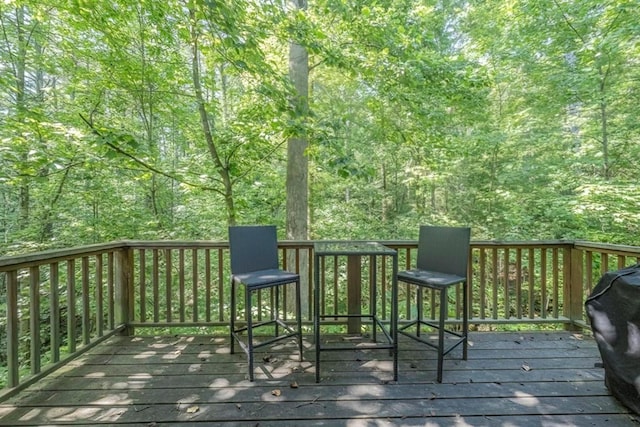 104 E Buck Run, Dahlonega, GA 30533 - wooden deck featuring a forest view