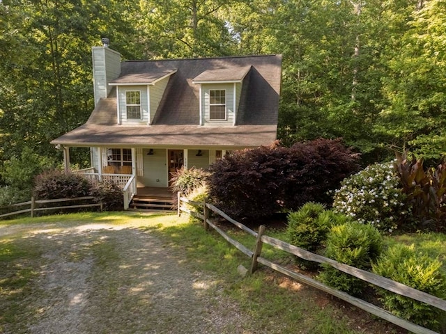 104 E Buck Run, Dahlonega, GA 30533 - view of front of home featuring covered porch and a chimney