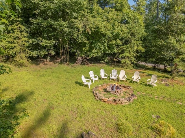 104 E Buck Run, Dahlonega, GA 30533 - view of green lawn featuring a fire pit