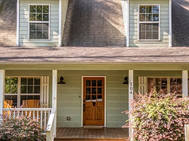 104 E Buck Run, Dahlonega, GA 30533 - property entrance with covered porch and a shingled roof