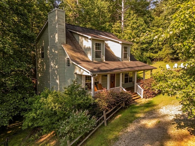 104 E Buck Run, Dahlonega, GA 30533 - view of front of home with a porch and a chimney