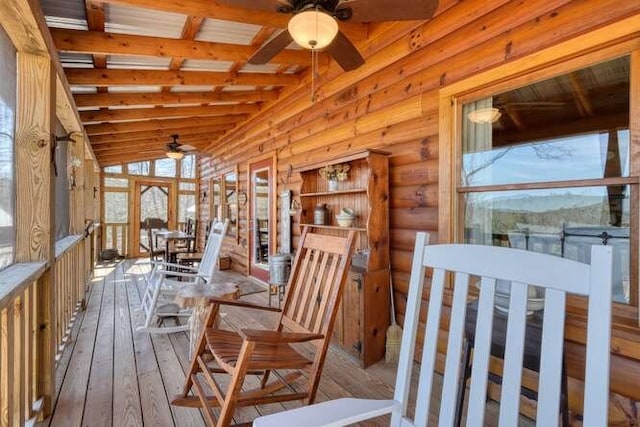 271 Kates Cove Rd, Murphy, NC 28906 - sunroom with beamed ceiling