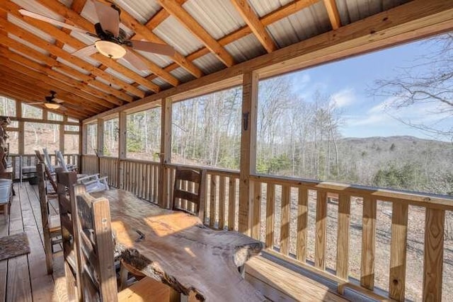 271 Kates Cove Rd, Murphy, NC 28906 - sunroom / solarium featuring a ceiling fan and vaulted ceiling