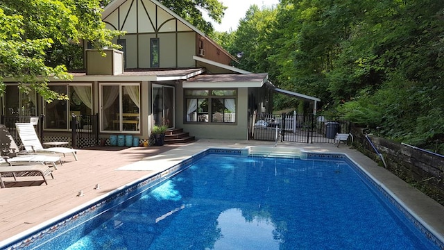 1504 Red Marble Rd, Andrews, NC 28901 - rear view of house with a wooden deck and a patio area