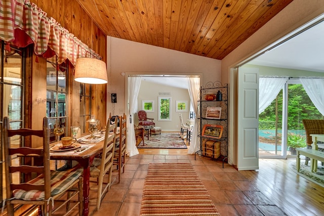 1504 Red Marble Rd, Andrews, NC 28901 - dining room featuring vaulted ceiling and tile patterned flooring