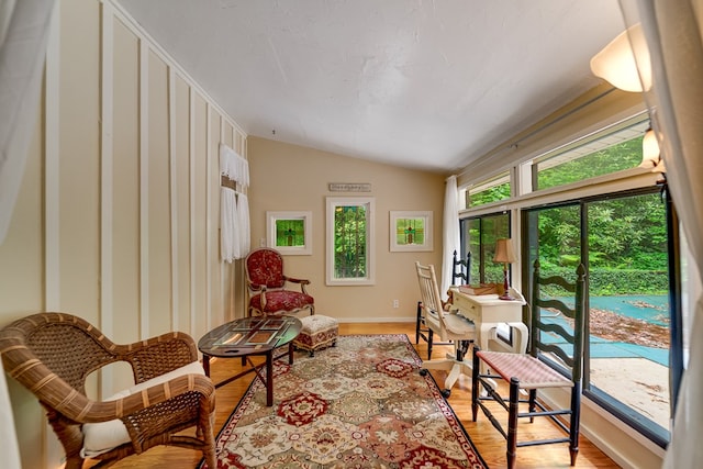 1504 Red Marble Rd, Andrews, NC 28901 - sitting room with vaulted ceiling and light wood-style floors