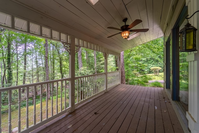 1504 Red Marble Rd, Andrews, NC 28901 - wooden terrace with a ceiling fan