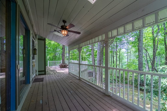 1504 Red Marble Rd, Andrews, NC 28901 - deck featuring a ceiling fan