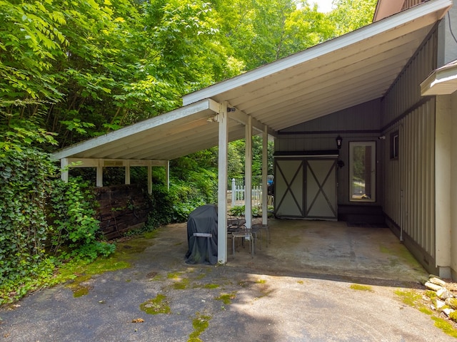 1504 Red Marble Rd, Andrews, NC 28901 - view of parking / parking lot featuring a carport and asphalt driveway
