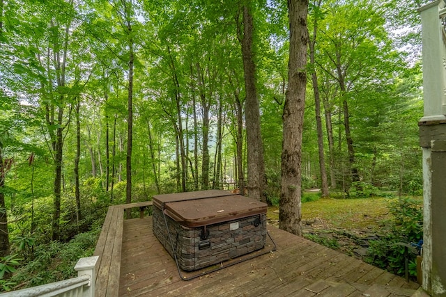 1504 Red Marble Rd, Andrews, NC 28901 - wooden terrace featuring a view of trees