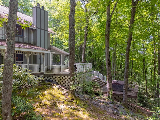 1504 Red Marble Rd, Andrews, NC 28901 - view of yard with a wooden deck