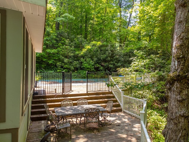 1504 Red Marble Rd, Andrews, NC 28901 - wooden deck featuring outdoor dining area