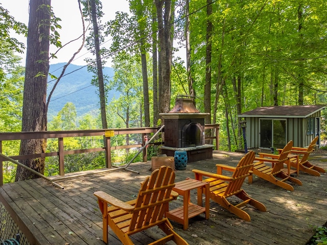 1504 Red Marble Rd, Andrews, NC 28901 - deck featuring an outbuilding