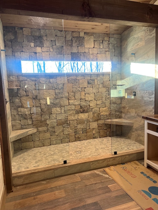 LOT1 S Aska Rd, Blue Ridge, GA 30515 - full bathroom featuring walk in shower and wood finished floors