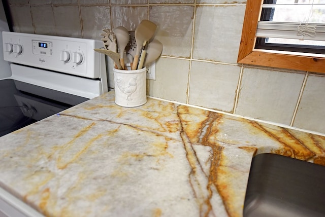 details with white stove