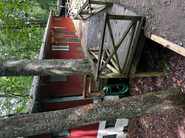 view of entry to storm shelter