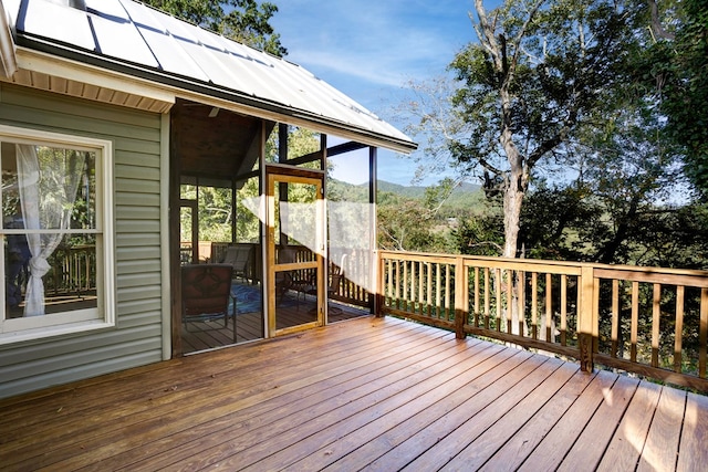 14 Rivendell Dr, Hayesville, NC 28904 - wooden terrace with a sunroom