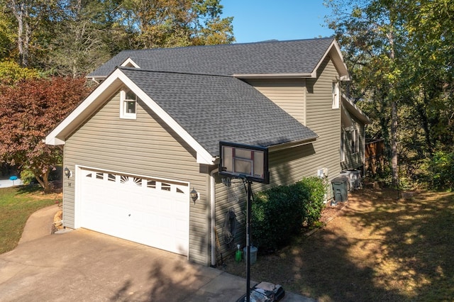 view of home's exterior with a garage