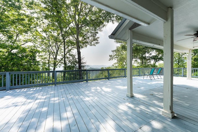 330 Ravens Gap Rd, Murphy, NC 28906 - wooden terrace with ceiling fan
