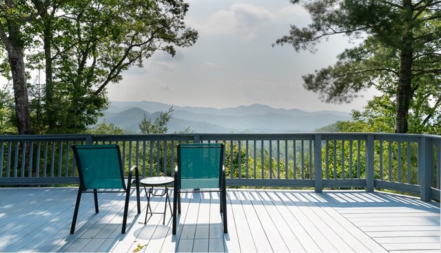 330 Ravens Gap Rd, Murphy, NC 28906 - wooden deck with a mountain view