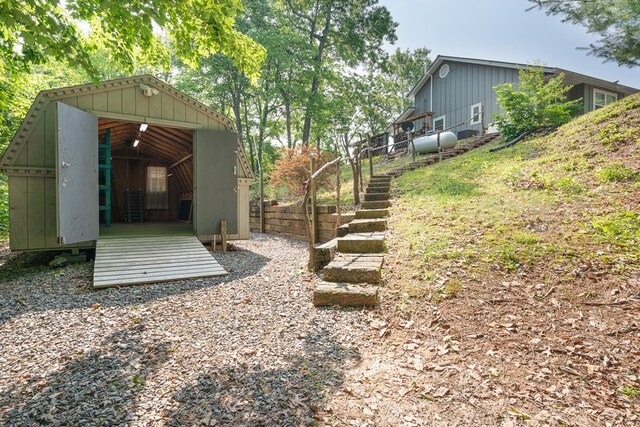 330 Ravens Gap Rd, Murphy, NC 28906 - view of yard with an outbuilding and stairway