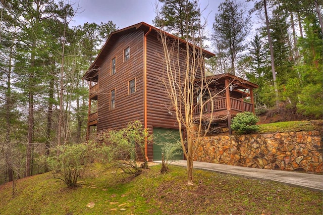 view of property exterior at dusk