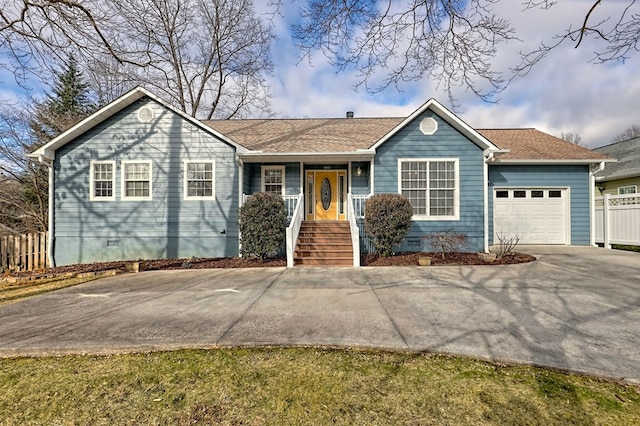 ranch-style house with a garage