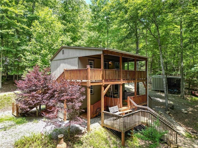 view of play area featuring a deck