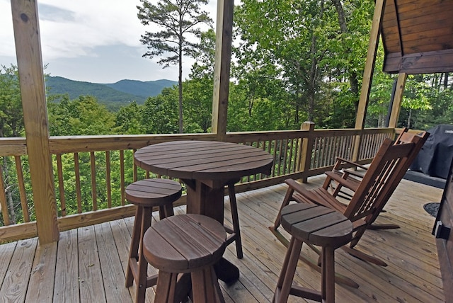 73 Rosiey Ln, Blue Ridge, GA 30513 - deck featuring a mountain view