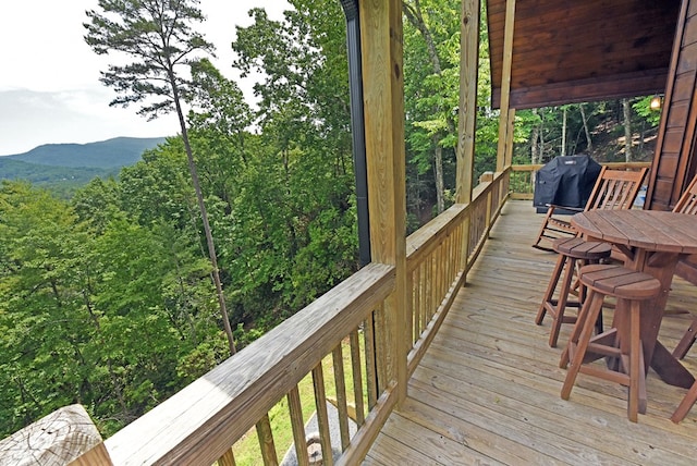 73 Rosiey Ln, Blue Ridge, GA 30513 - deck featuring grilling area and a mountain view