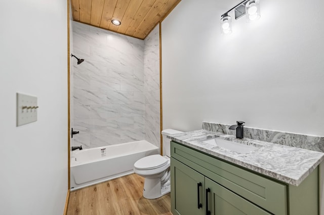 LOT11 Windy Valley Trl, Blue Ridge, GA 30513 - full bathroom with toilet, wood finished floors, vanity, bathtub / shower combination, and recessed lighting