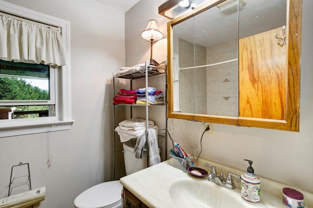 bathroom with vanity and toilet