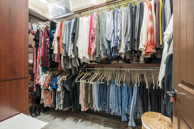 view of walk in closet