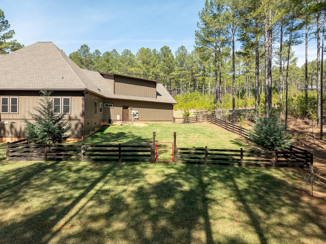 view of yard with fence