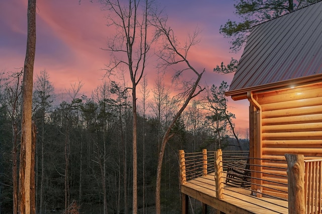 view of deck at dusk