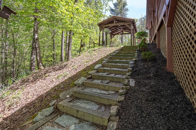 view of yard with stairs